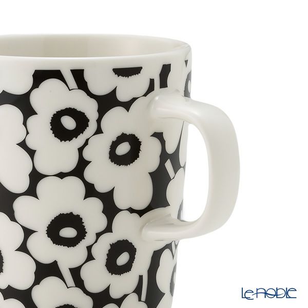 マリメッコ（marimekko） Unikko ウニッコ／けしの花 60thアニバーサリーコレクション マグカップ 250ml ブラック×ホワイト 073087-910／24SS