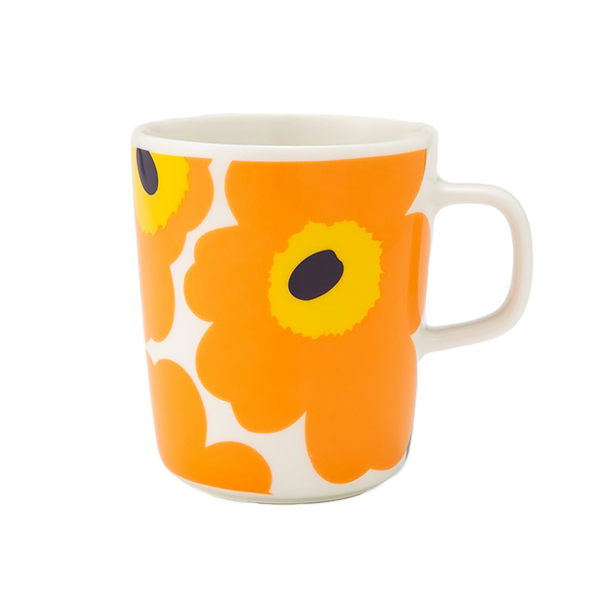 マリメッコ（marimekko） Unikko ウニッコ／けしの花 60thアニバーサリーコレクション マグカップ ホワイト×オレンジ×イエロー 250ml 073156-122／24SS