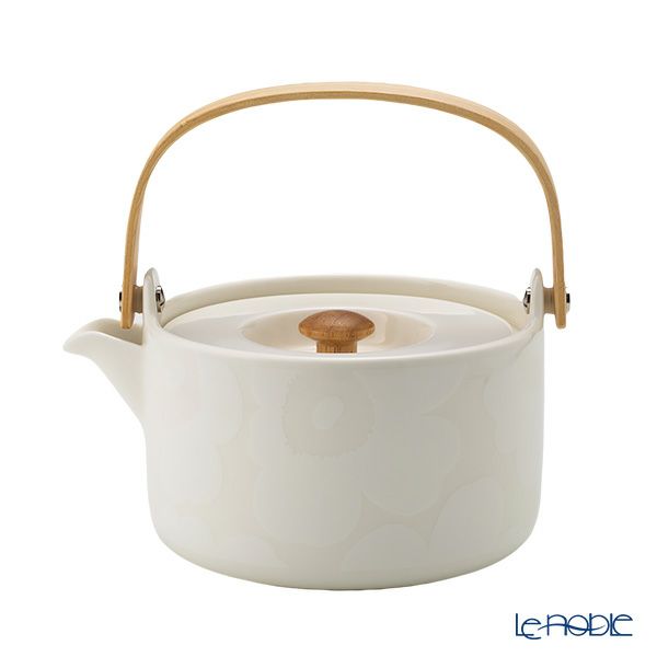 マリメッコ（marimekko） Unikko ウニッコ／けしの花 ティーポット ホワイト 18cm／700ml 073071-100／24SS