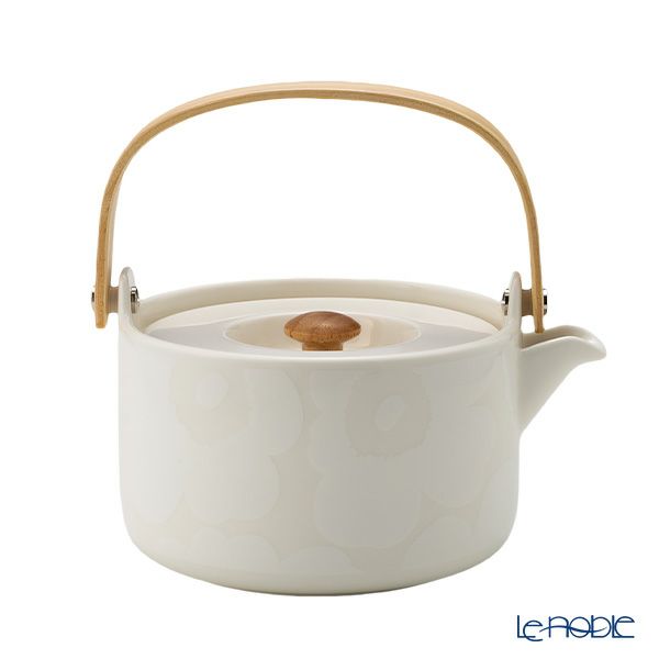 マリメッコ（marimekko） Unikko ウニッコ／けしの花 ティーポット ホワイト 18cm／700ml 073071-100／24SS