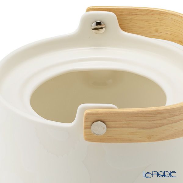 マリメッコ（marimekko） Unikko ウニッコ／けしの花 ティーポット ホワイト 18cm／700ml 073071-100／24SS