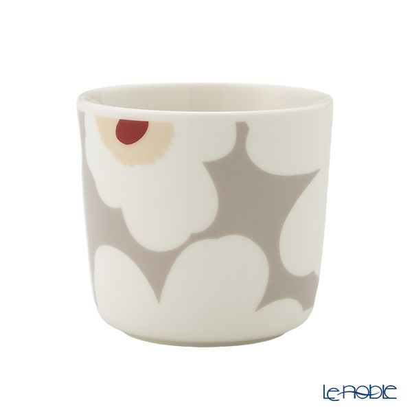 マリメッコ（marimekko） Unikko ウニッコ／けしの花 コーヒーカップセット（ハンドルなし）200ml ホワイト×ライトグレー×レッド 073066-193／24SS