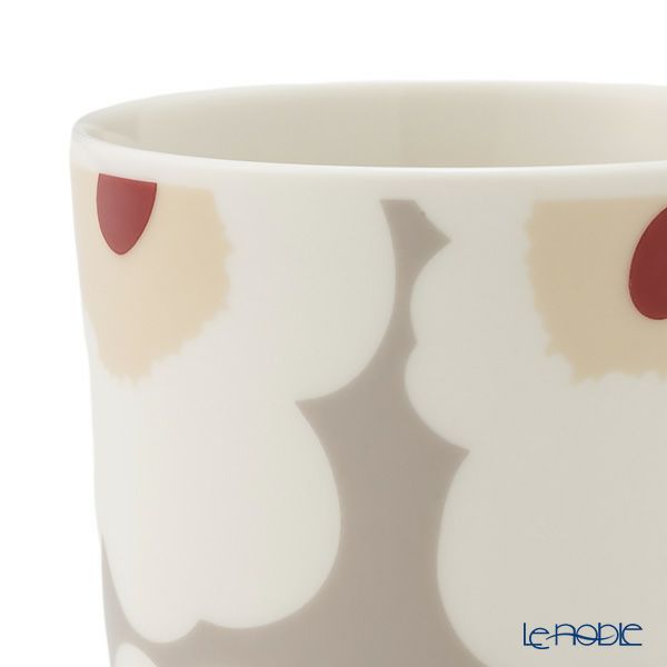 マリメッコ（marimekko） Unikko ウニッコ／けしの花 コーヒーカップセット（ハンドルなし）200ml ホワイト×ライトグレー×レッド 073066-193／24SS