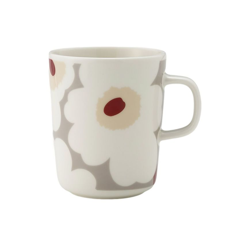 マリメッコ（marimekko） Unikko ウニッコ／けしの花 マグカップ 250ml ホワイト×ライトグレー×レッド 073065-193／24SS