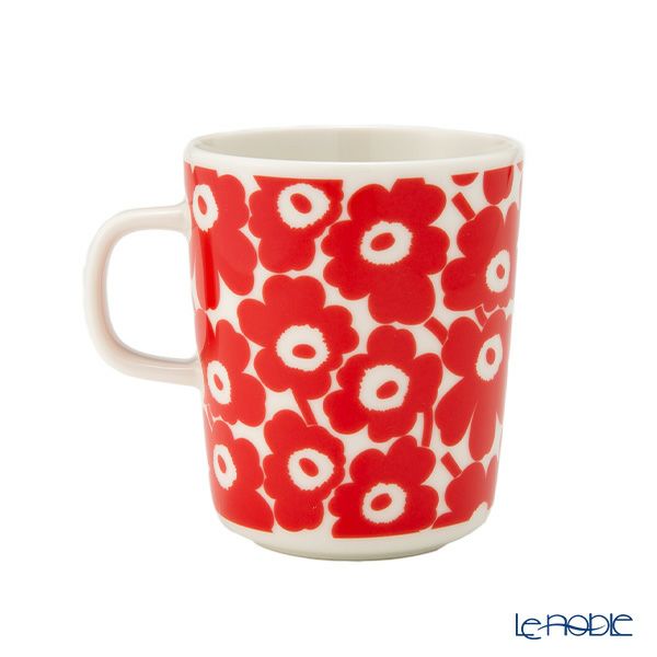 マリメッコ（marimekko） Unikko ウニッコ／けしの花 60thアニバーサリーコレクション マグカップ ホワイト×レッド 250ml 073159-130／24SS