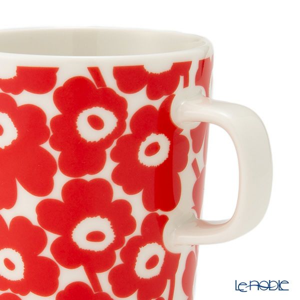 マリメッコ（marimekko） Unikko ウニッコ／けしの花 60thアニバーサリーコレクション マグカップ ホワイト×レッド 250ml 073159-130／24SS