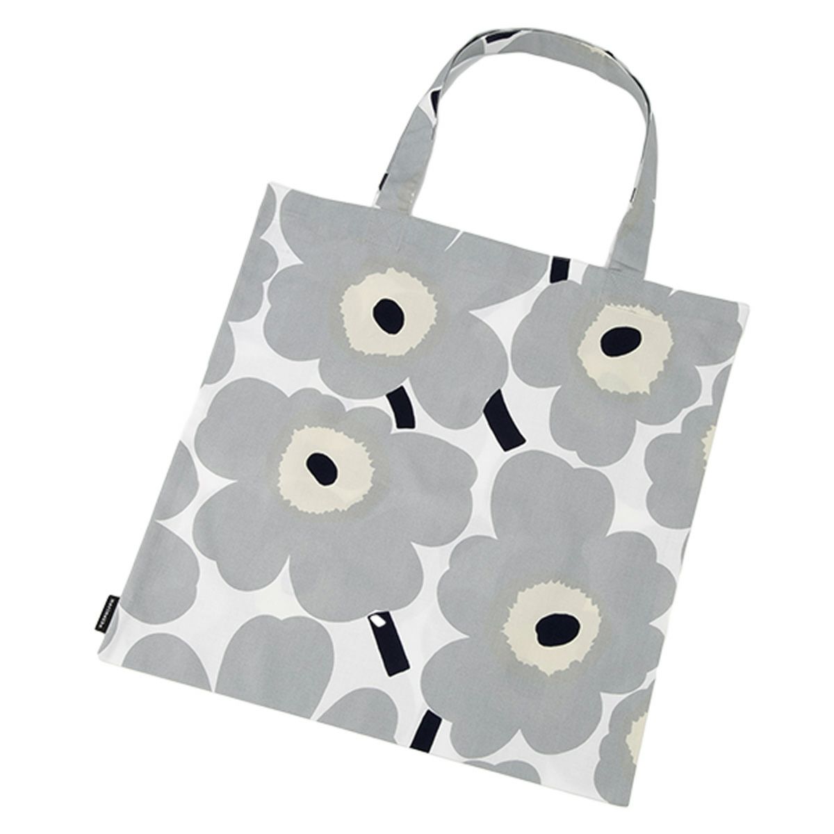 マリメッコ（marimekko） Pieni Unikko ピエニ ウニッコ ファブリックバッグ／エコバッグ／トートバッグ 43×43cm グレー×ベージュ 073309-918／24AW