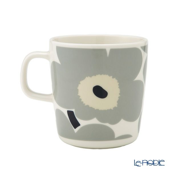 マリメッコ（marimekko） Unikko ウニッコ／けしの花 マグカップ 400ml ライトグレー×サンド 073471-195／24AW
