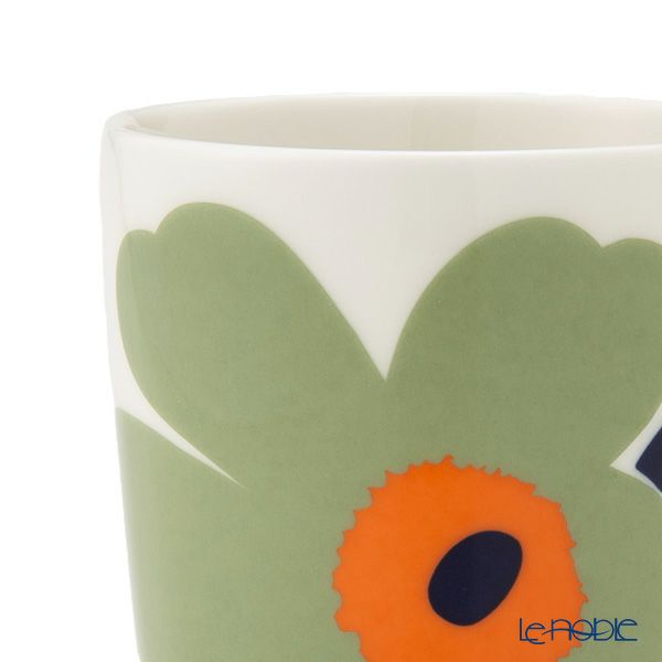 マリメッコ（marimekko） Unikko ウニッコ／けしの花 マグカップ 250ml ペア ホワイト×セージ×オレンジ×ダークブルー 073447-162／24AW