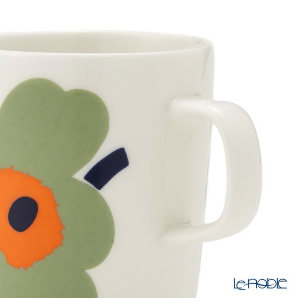 マリメッコ（marimekko） Unikko ウニッコ／けしの花 マグカップ 250ml ペア ホワイト×セージ×オレンジ×ダークブルー 073447-162／24AW