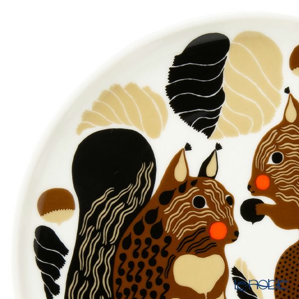 マリメッコ（marimekko） Kurre クッレ／リス プレート 20cm ホワイト×ブラウン×グリーン 073602-186／24AW
