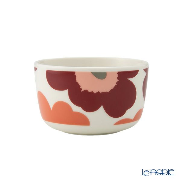 マリメッコ（marimekko） Unikko ウニッコ／けしの花 ボウル 250ml ダークチェリー×サーモンレッド 073599-133／24AW