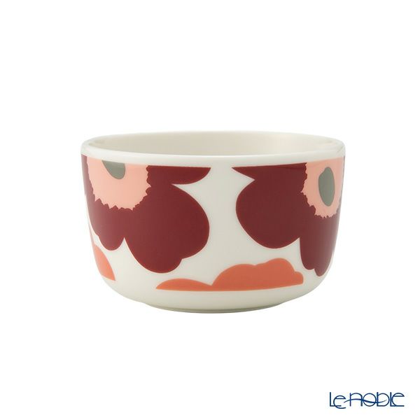 マリメッコ（marimekko） Unikko ウニッコ／けしの花 ボウル 250ml ダークチェリー×サーモンレッド 073599-133／24AW