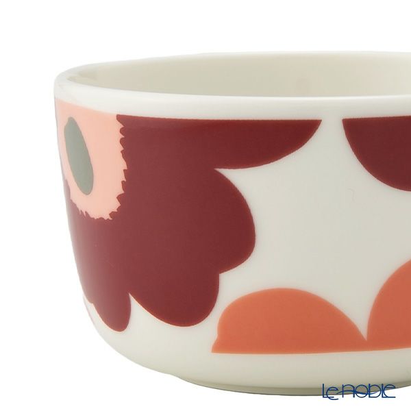 マリメッコ（marimekko） Unikko ウニッコ／けしの花 ボウル 250ml ダークチェリー×サーモンレッド 073599-133／24AW
