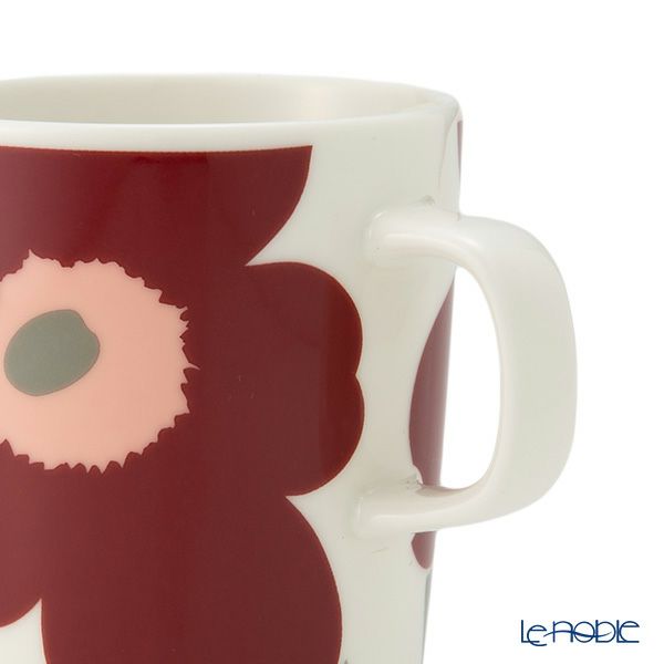 マリメッコ（marimekko） Unikko ウニッコ／けしの花 マグカップ 250ml ダークチェリー×サーモンレッド 073597-133／24AW