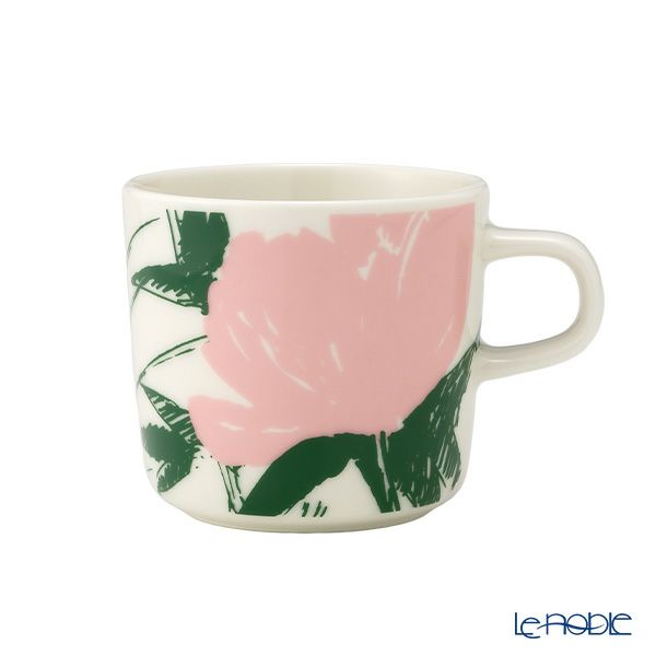 マリメッコ（marimekko）Puutarhakutsut プゥータルハクツットゥ／ガーデンパーティー コーヒーカップ／マグカップ 200ml ホワイト×ピンク 074071-162／25SS