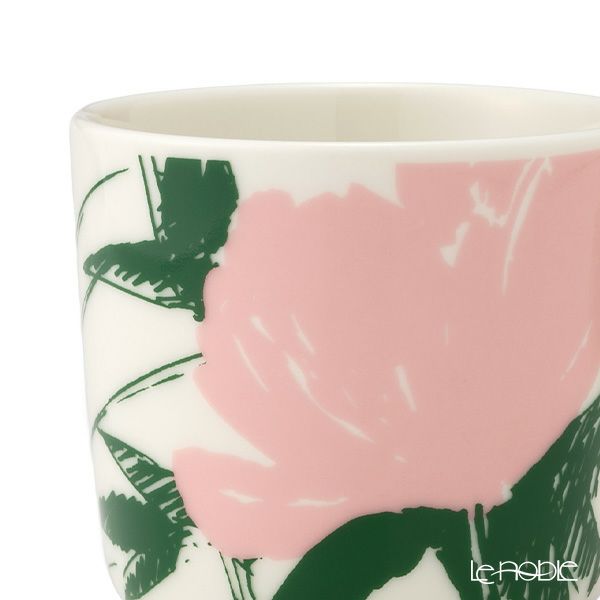マリメッコ（marimekko）Puutarhakutsut プゥータルハクツットゥ／ガーデンパーティー コーヒーカップ／マグカップ 200ml ホワイト×ピンク 074071-162／25SS