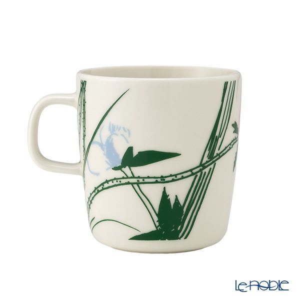 マリメッコ（marimekko） Puutarhakutsut プゥータルハクツットゥ／ガーデンパーティー マグカップ 400ml ホワイト×オレンジ 074070-162／25SS