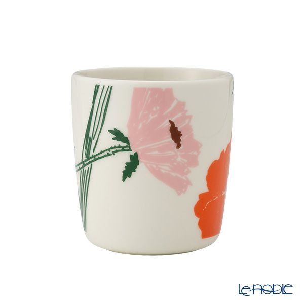 マリメッコ（marimekko） Puutarhakutsut プゥータルハクツットゥ／ガーデンパーティー マグカップ 400ml ホワイト×オレンジ 074070-162／25SS