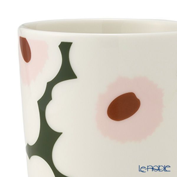 マリメッコ（marimekko） Unikko ウニッコ／けしの花 マグカップ 250ml ホワイト×ダークグリーン 073853-163／25SS
