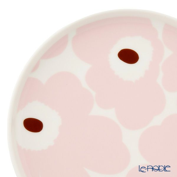 マリメッコ（marimekko） Unikko ウニッコ／けしの花 プレート 20cm ホワイト×ピンク 073954-138／25SS