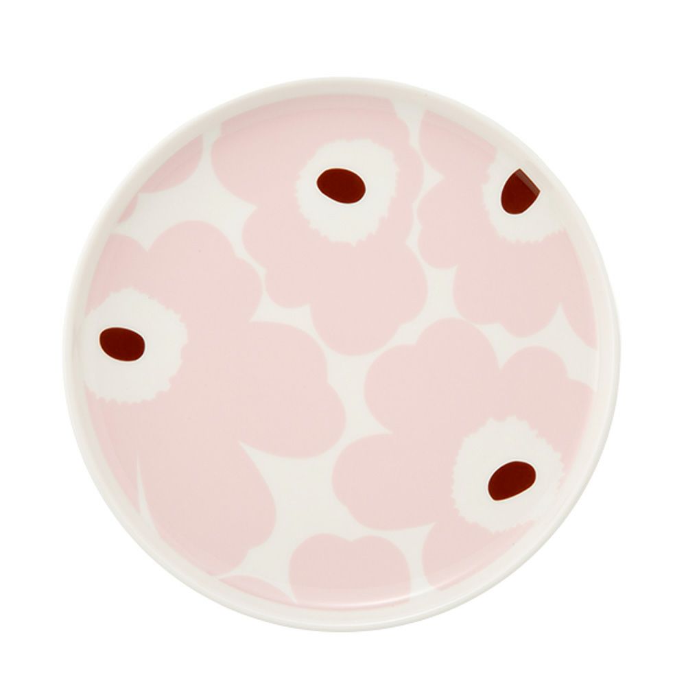マリメッコ（marimekko） Unikko ウニッコ／けしの花 プレート 20cm ホワイト×ピンク 073954-138／25SS