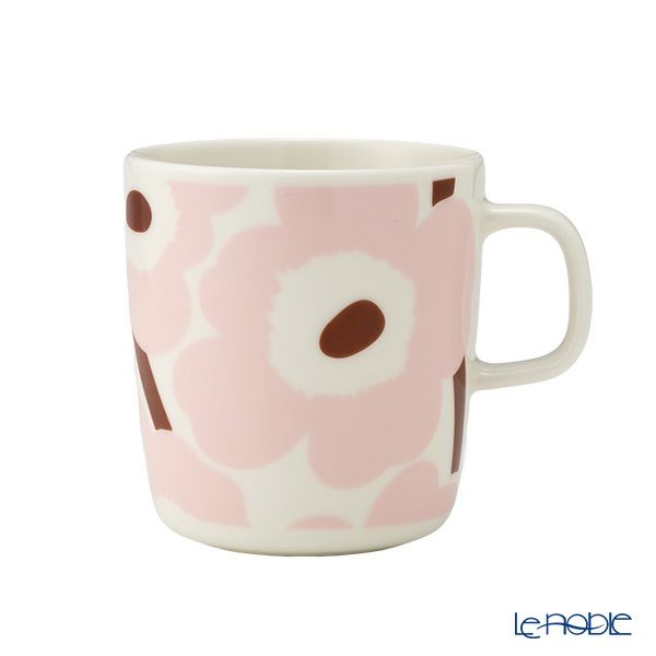 マリメッコ（marimekko） Unikko ウニッコ／けしの花 マグカップ 400ml ホワイト×ピンク 073953-138／25SS