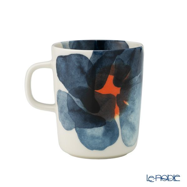 マリメッコ（marimekko） Valssi ヴァルシ／ワルツ マグカップ 250ml ホワイト×ブルー×オレンジ 073927-152／25SS