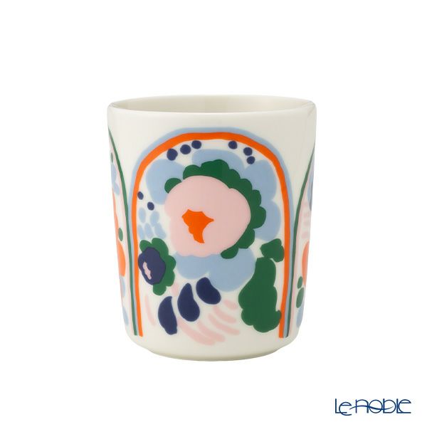 マリメッコ（marimekko） Karuselli カルセッリ／メリーゴーラウンド マグカップ 250ml ホワイト×オレンジ×ブルー 074362-152／25SS
