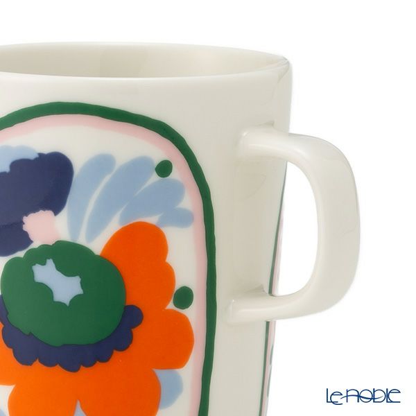 マリメッコ（marimekko） Karuselli カルセッリ／メリーゴーラウンド マグカップ 250ml ホワイト×オレンジ×ブルー 074362-152／25SS