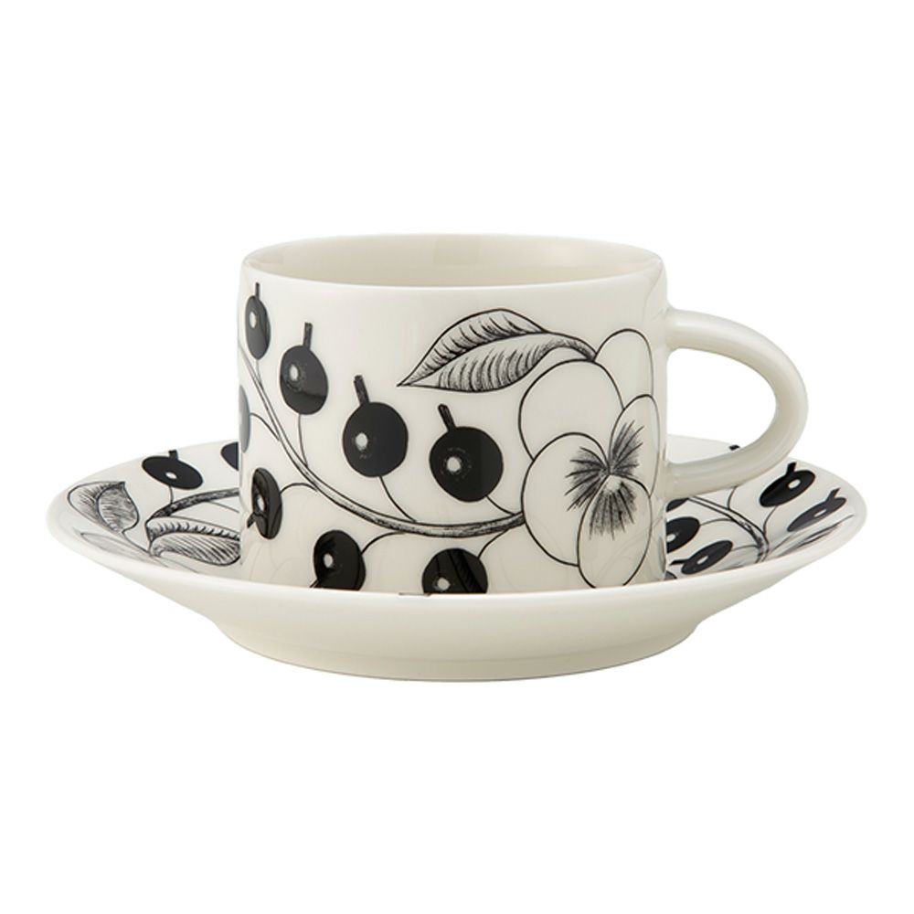 アラビア（ARABIA） パラティッシ ブラック ティーカップ＆ソーサー 280ml