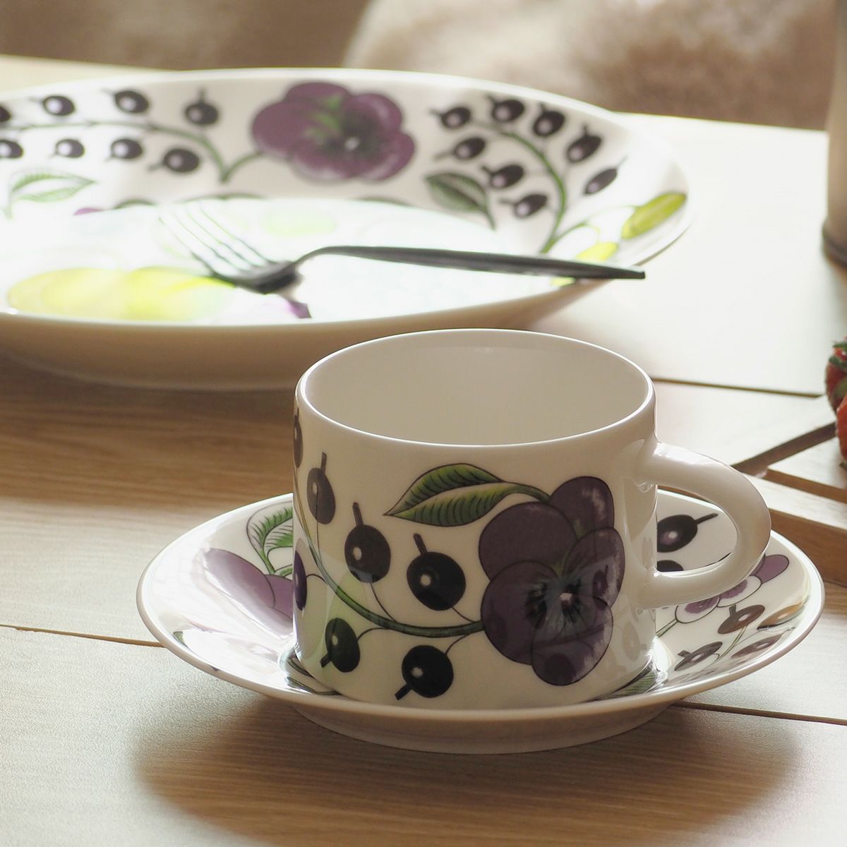 アラビア（ARABIA） パラティッシ パープル コーヒーカップ＆ソーサー 180ml