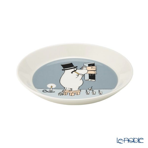アラビア（ARABIA） ムーミン クラシック プレート 19cm ムーミンパパ グレー 1066913