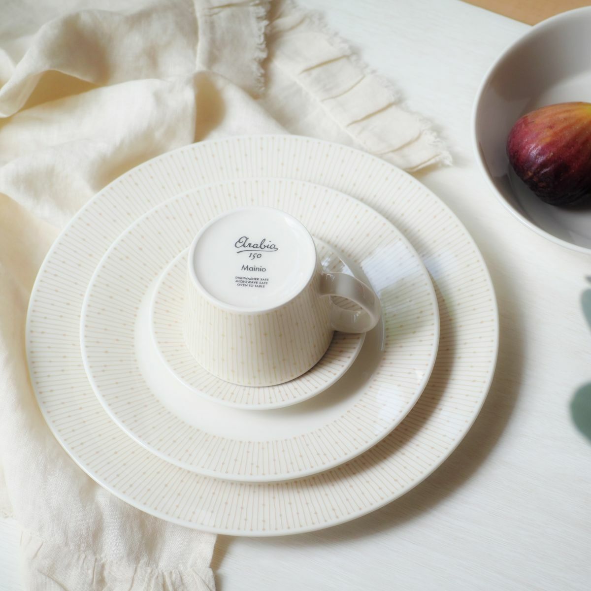 アラビア（ARABIA） マイニオ サラストゥス Mainio Sarastus ベージュ カップ＆ソーサー 170ml 1069222