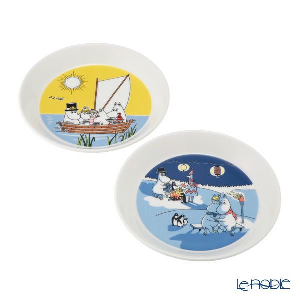 アラビア（ARABIA） ムーミン コレクターズプレート ボンファイアー＆セーリング 2枚セット 19cm 2024 1071466