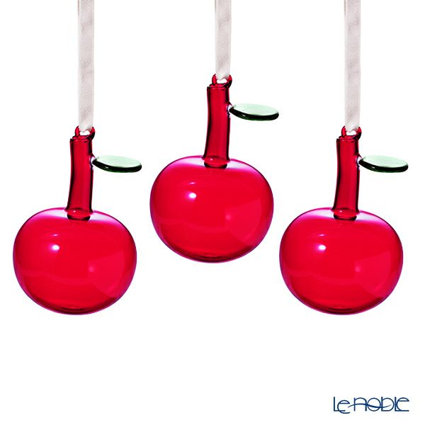 イッタラ（iittala）オーナメント オイバ・トイッカ ガラスアップル3個セット レッド 1055140