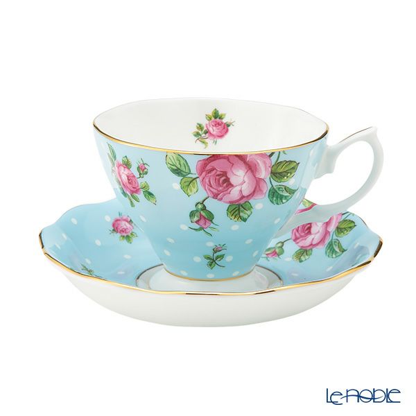 ロイヤル・アルバート ポルカブルー ヴィンテージ ティーカップ＆ソーサー