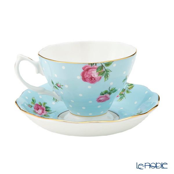 ロイヤル・アルバート ポルカブルー ヴィンテージ ティーカップ＆ソーサー