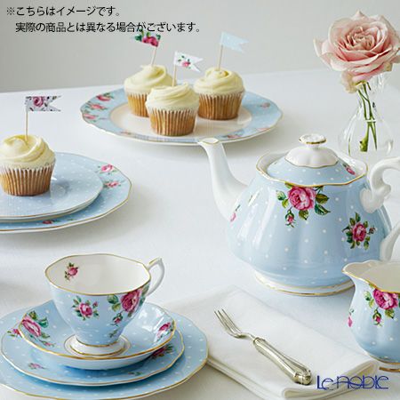 ロイヤル・アルバート ポルカブルー ヴィンテージ ティーカップ＆ソーサー