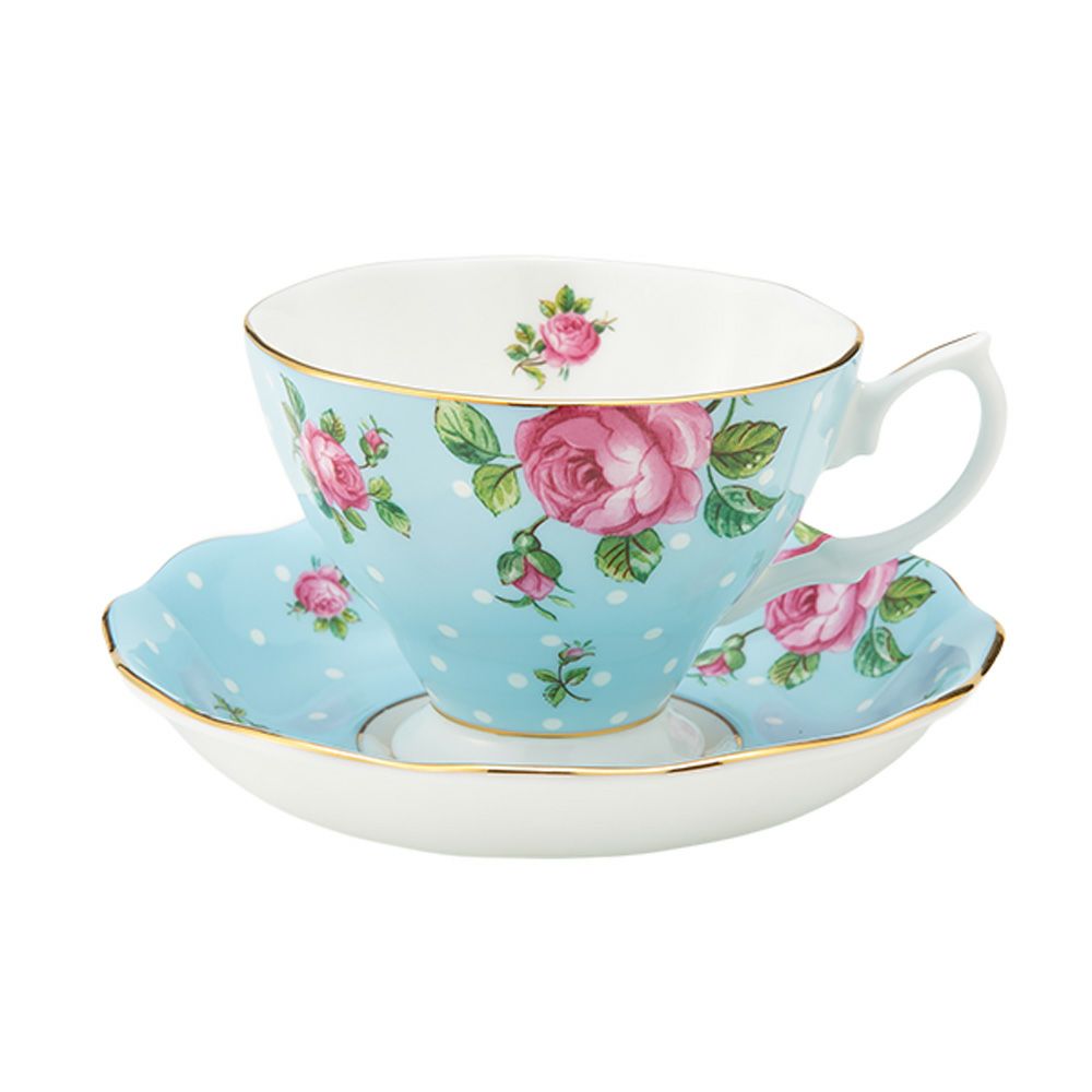 ロイヤル・アルバート ポルカブルー ヴィンテージ ティーカップ＆ソーサー