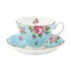 ロイヤル・アルバート ポルカブルー ヴィンテージ ティーカップ＆ソーサー