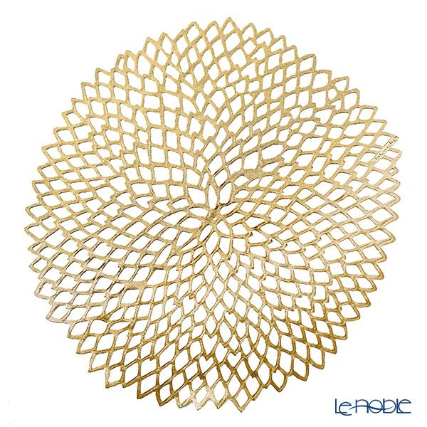 チルウィッチ Chilewich Dahlia ランチョンマット Brass 36×39cm ラウンド 100142-006