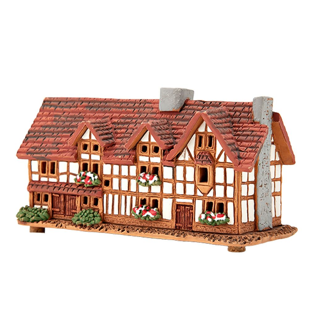 北欧リトアニア製陶器 ミデーネ MIDENE ミニチュアハウス 香台付 イギリス シェイクスピアの生家 R233