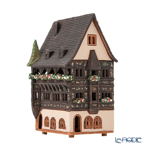 北欧リトアニア製陶器 ミデーネ MIDENE ミニチュアハウス 煙突＆香台付 フランス コルマール プフィスター館 B245AR