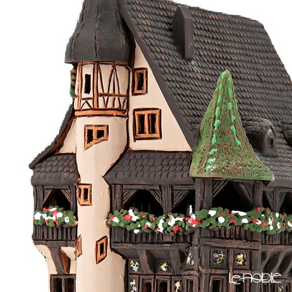 北欧リトアニア製陶器 ミデーネ MIDENE ミニチュアハウス 煙突＆香台付 フランス コルマール プフィスター館 B245AR