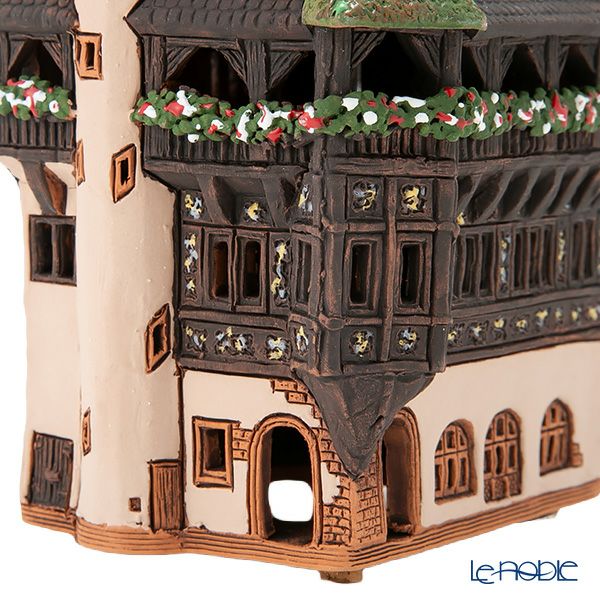 北欧リトアニア製陶器 ミデーネ MIDENE ミニチュアハウス 煙突＆香台付 フランス コルマール プフィスター館 B245AR