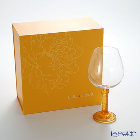 琉璃工房 LIULI LIVING ブルゴーニュ ワイングラス アンバー 花月対 CVT065.A14AA