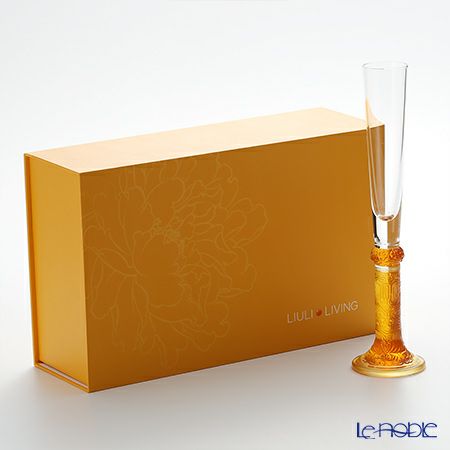 琉璃工房 LIULI LIVING シャンパングラス アンバー 窈窕 VTG002.ADNAA