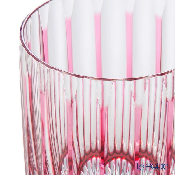 切子工房 昌榮 天満切子 十八縞 ロックグラス 金赤