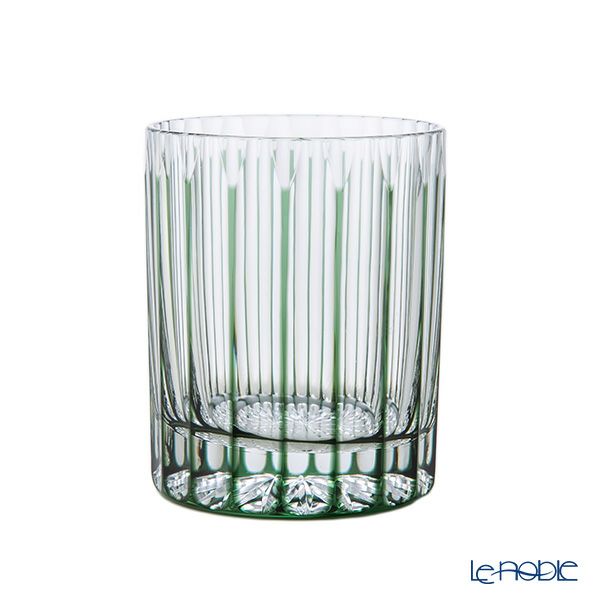 切子工房 昌榮 天満切子 十八縞 ロックグラス 緑